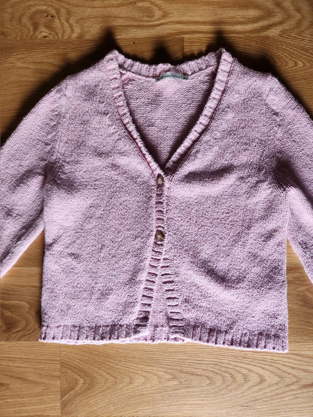 Abercrombie & Fitch Light Pink V-Neck Cropped Cardigan Small